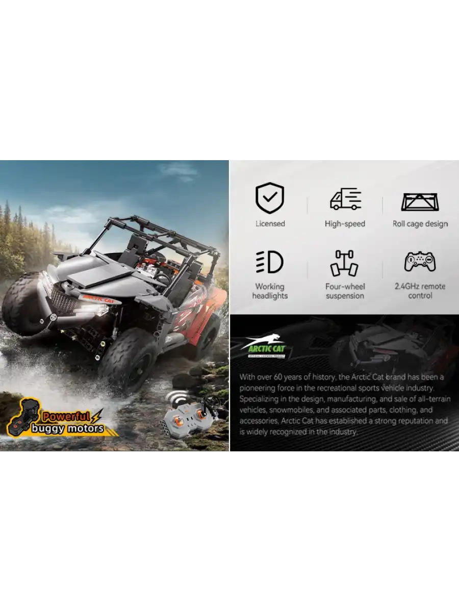 CADA Arctic Cat Wildcat XX Motorlu Araba Lego - Lego Setleri - CADA Mini Lego - Araba CADA Lego