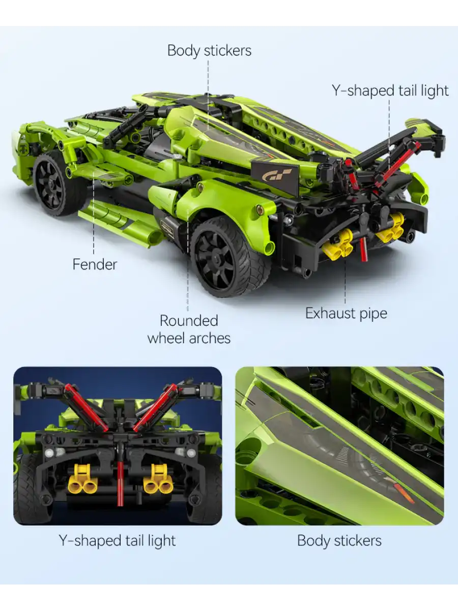 CADA Kumandalı Blade Sports Motorlu Araba Lego - Lego Setleri - CADA Mini Lego - Araba CADA Lego RC Araba