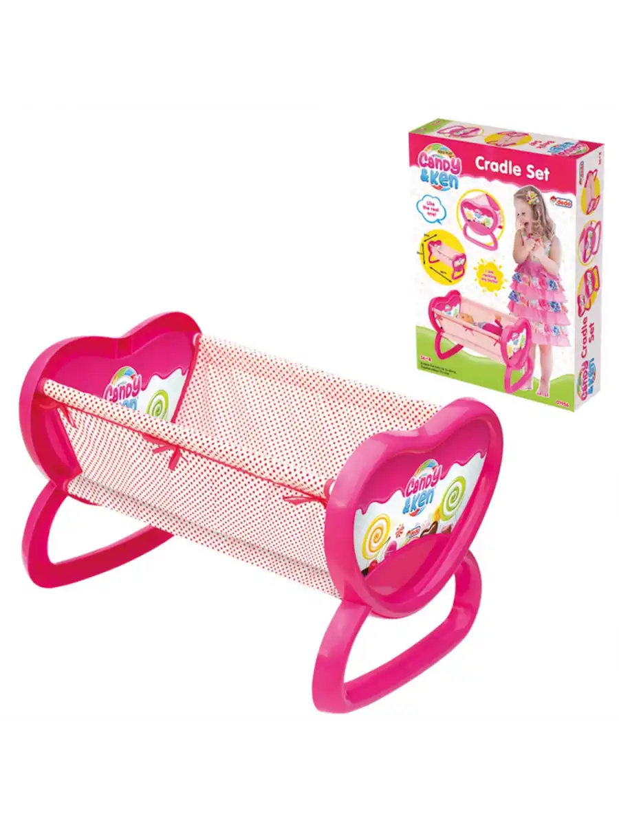 Candy & Ken Beşik - Ev Eşyaları Seti - Sallanan Beşik - Ev Beşiği