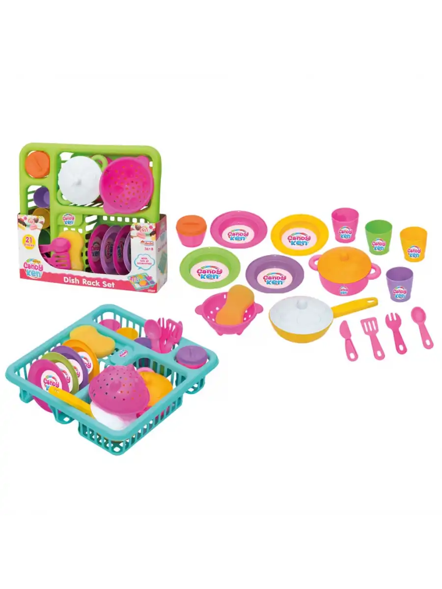 Candy & Ken Bulaşıklık Set - Mutfak Setleri - Ev Oyuncak Setleri - Bulaşık Seti