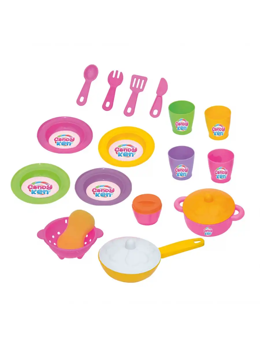 Candy & Ken Bulaşıklık Set - Mutfak Setleri - Ev Oyuncak Setleri - Bulaşık Seti