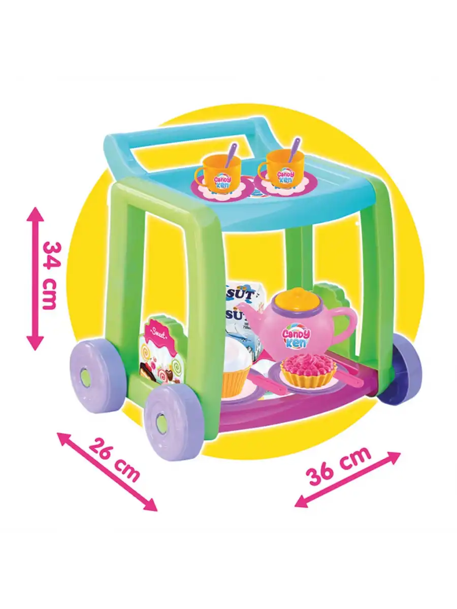 Candy & Ken Çay Servis Arabası - Mutfak Setleri - Ev Oyuncak Setleri