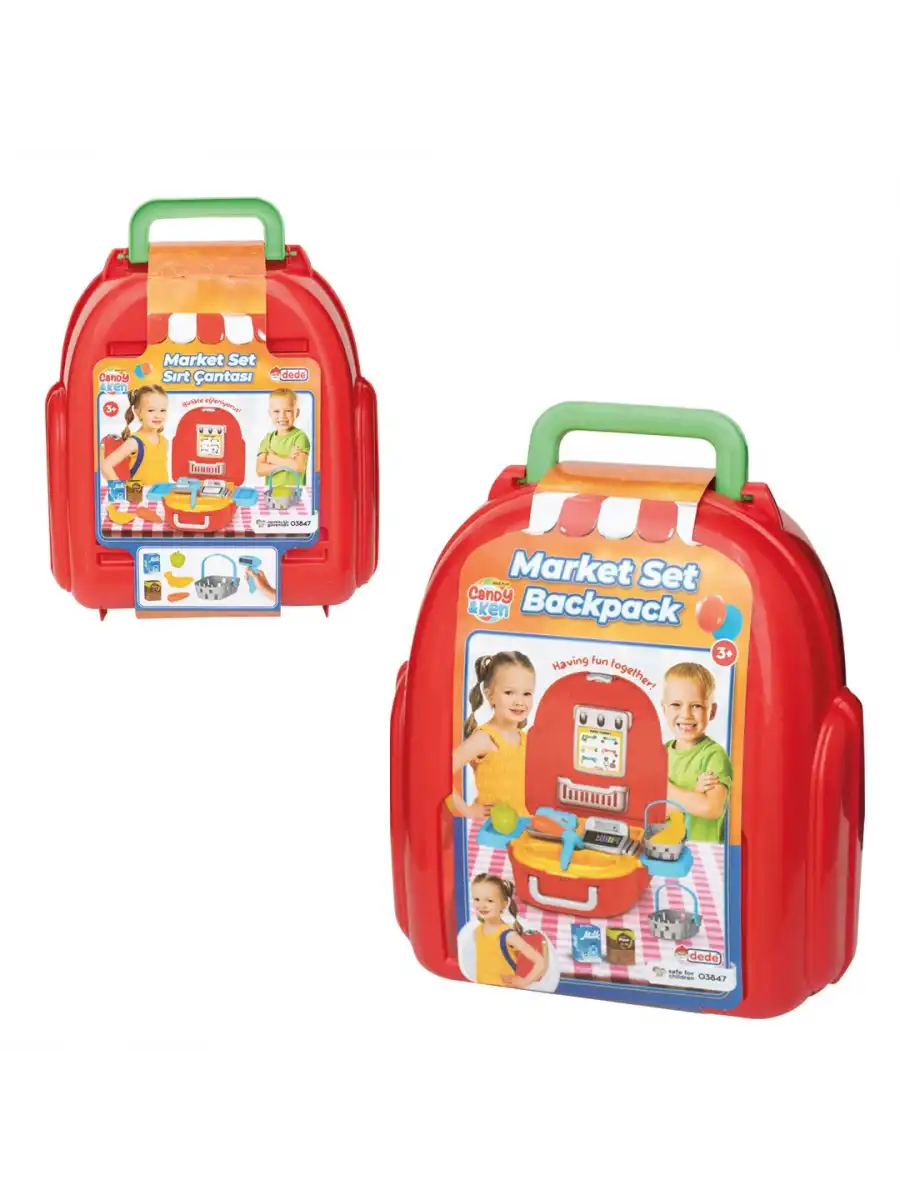 Candy & Ken Market Set Sırt Çantası - Kasiyer Oyuncağı - Market Setleri - Mutfak Oyuncakları