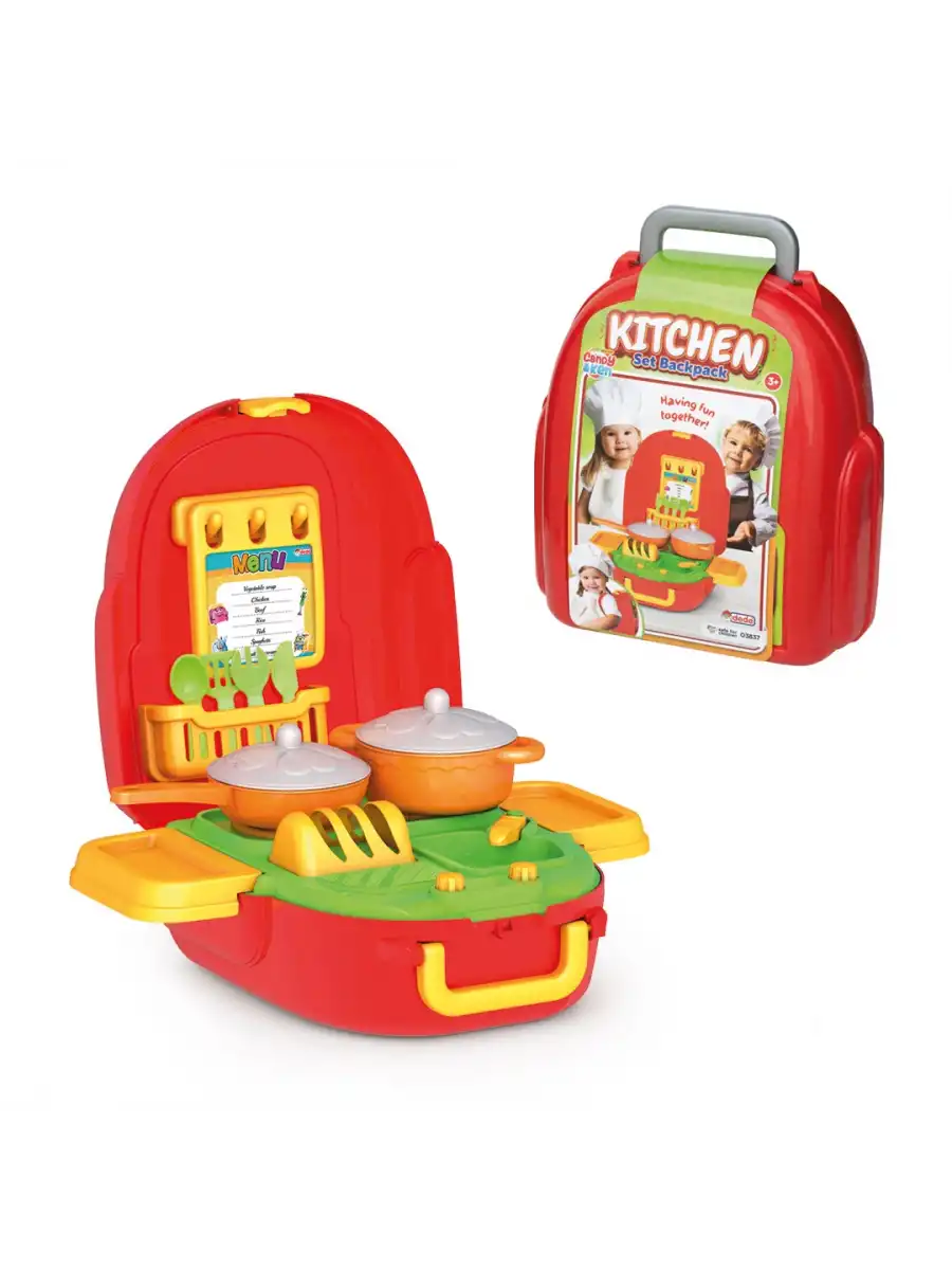 Candy & Ken Mutfak Set Sırt Çantası - Mutfak Setleri - Bulaşık Seti - Mutfak Gereçleri
