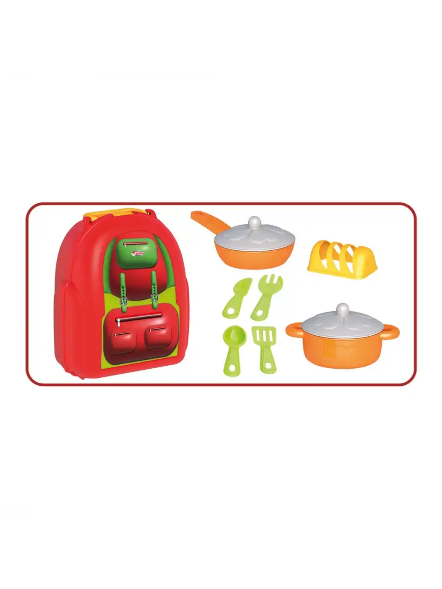 Candy & Ken Mutfak Set Sırt Çantası - Mutfak Setleri - Bulaşık Seti - Mutfak Gereçleri