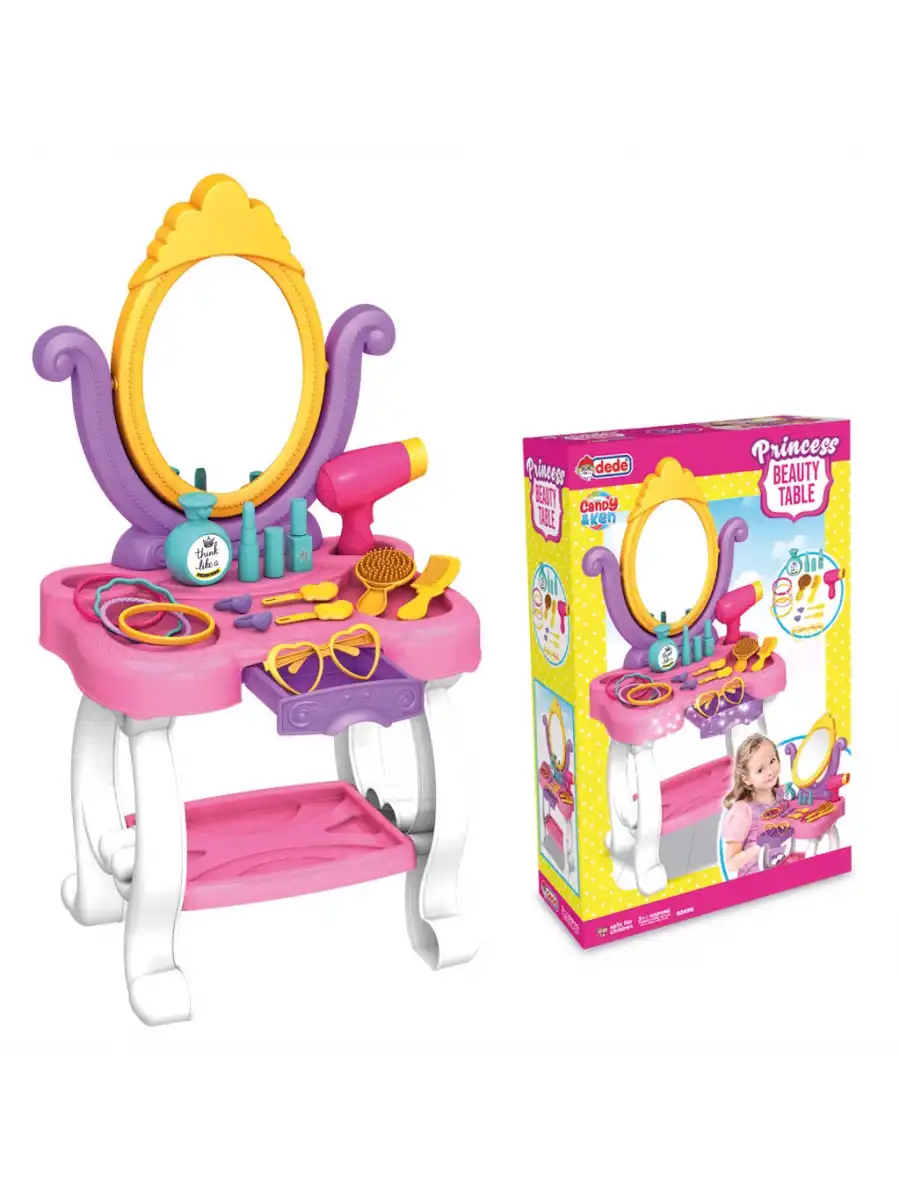Candy & Ken Prenses Güzellik Masası - Güzellik Setleri - Kuaför Oyuncak Seti - Makyaj Seti