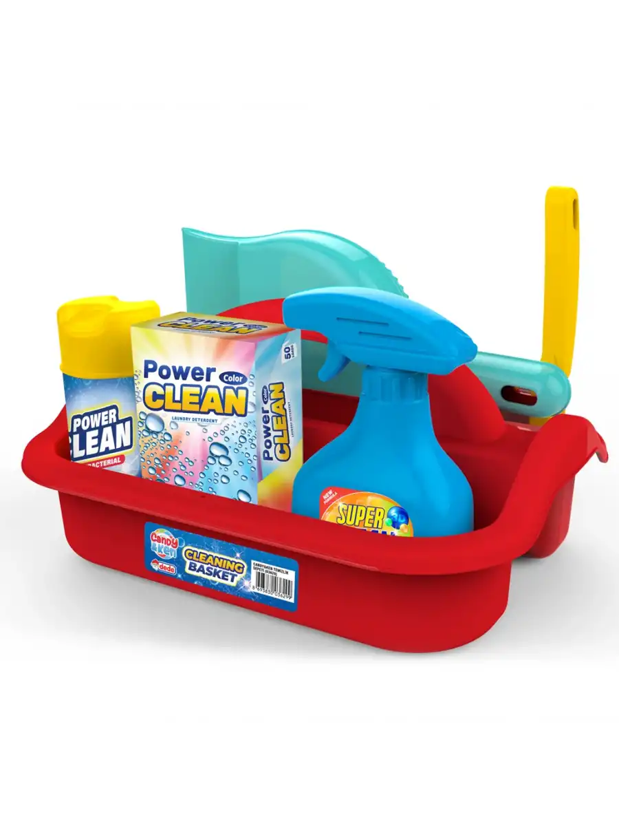 Candy & Ken Temizlik Sepeti - Ev Eşyaları Seti - Ev Oyuncakları Seti