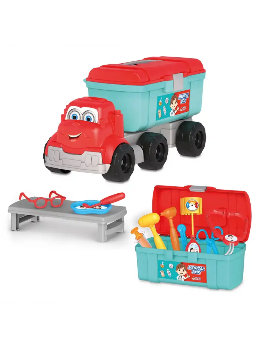 Candy Medikal Set Tır - Doktor Seti - Doktor Oyuncakları - Acil Yardım Oyuncakları - Hemşire Oyuncak