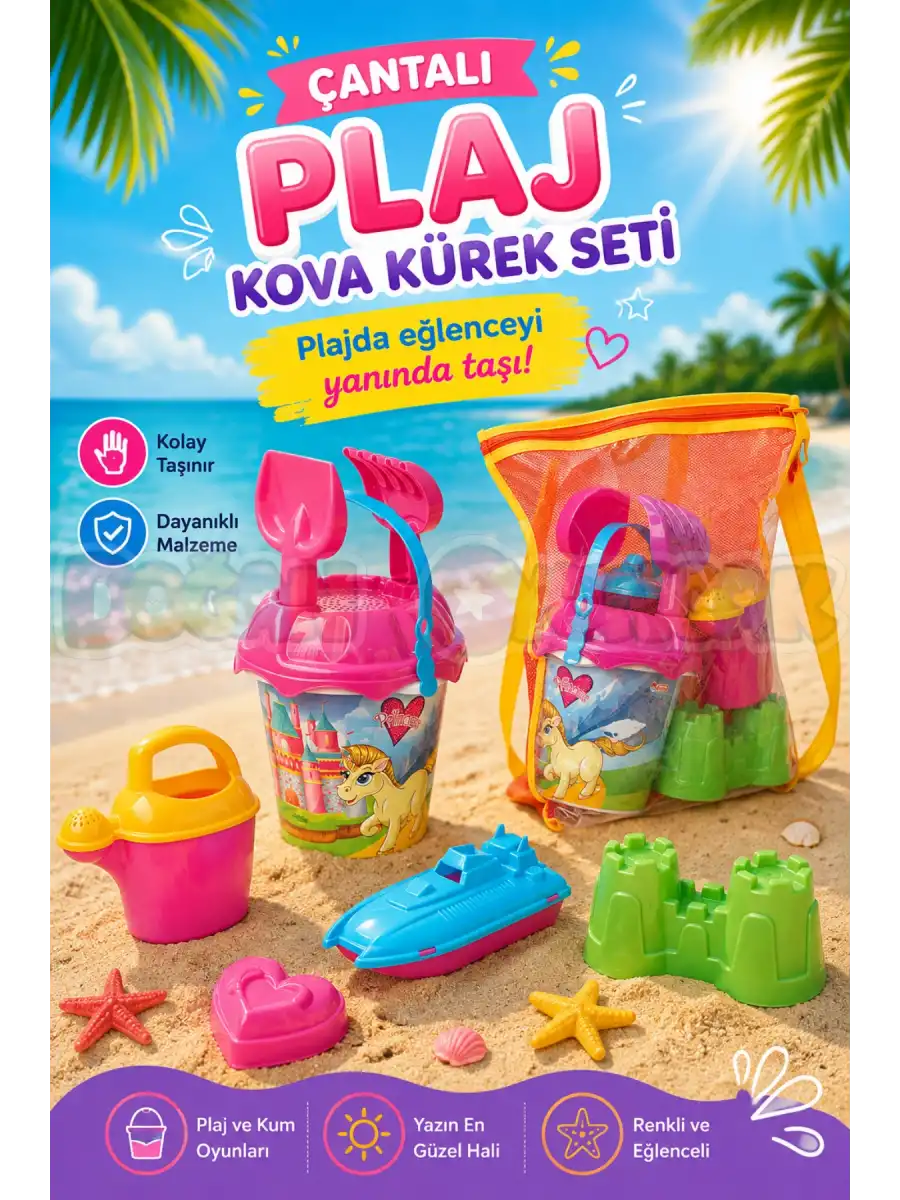 Çantalı Plaj Kova Kürek Seti 03862