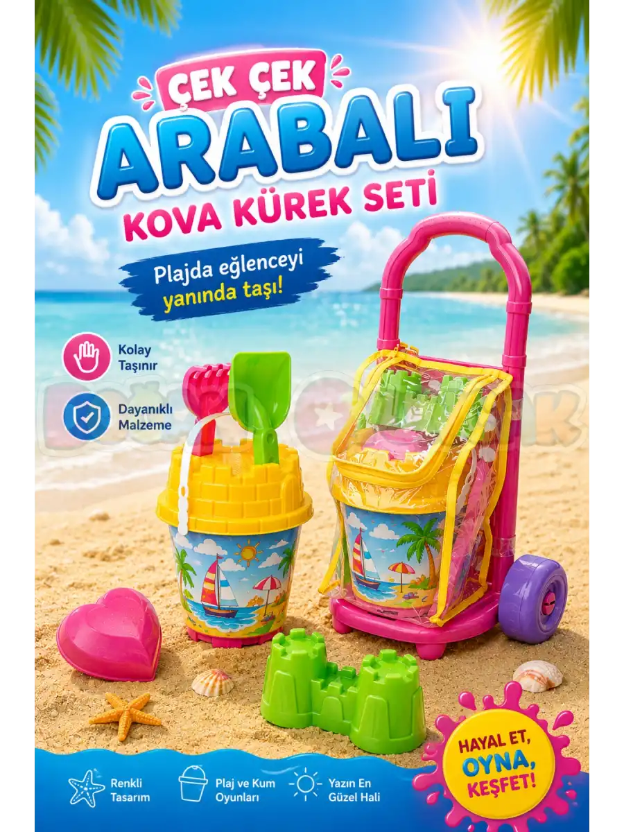 Çek Çek Arabalı Kova Kürek Seti 03863