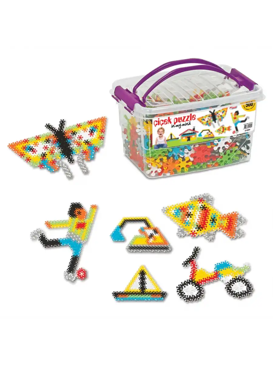 Çiçek Puzzle Lego (500 Parça) - Yıldız Puzzle - Çiçek Bloklar - Çiçek Legolar Oyuncak