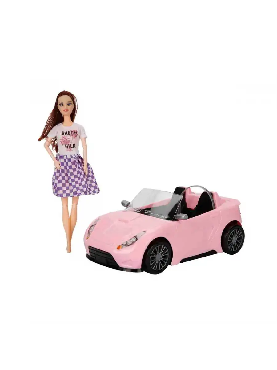 Cindy Doll Bebekli Arabası Pembe - Oyuncak Arabalı Bebek - Barbie Arabası - Bebekli Barbie Arabası - Oyuncak Araç
