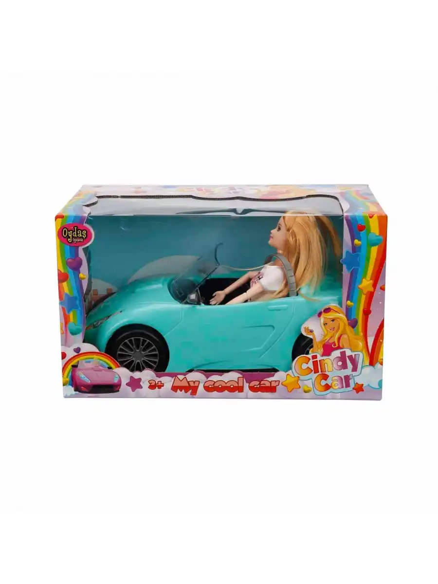 Cindy Doll Bebekli Arabası Turkuaz - Oyuncak Arabalı Bebek - Barbie Arabası - Bebekli Barbie Arabası - Oyuncak Araç