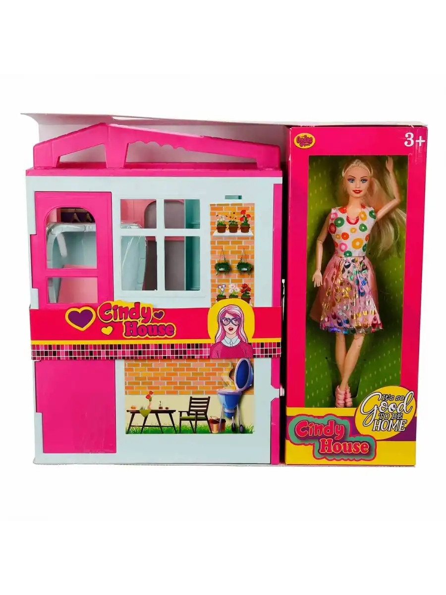 Cindy House Bebekli Oyun Evi - Ev Oyuncak - Lolanın Düşler Ev Seti - Barbie Ev Seti - Oyuncak Ev