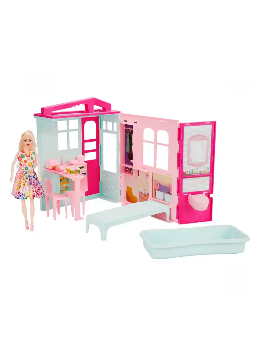 Cindy House Bebekli Oyun Evi - Ev Oyuncak - Lolanın Düşler Ev Seti - Barbie Ev Seti - Oyuncak Ev