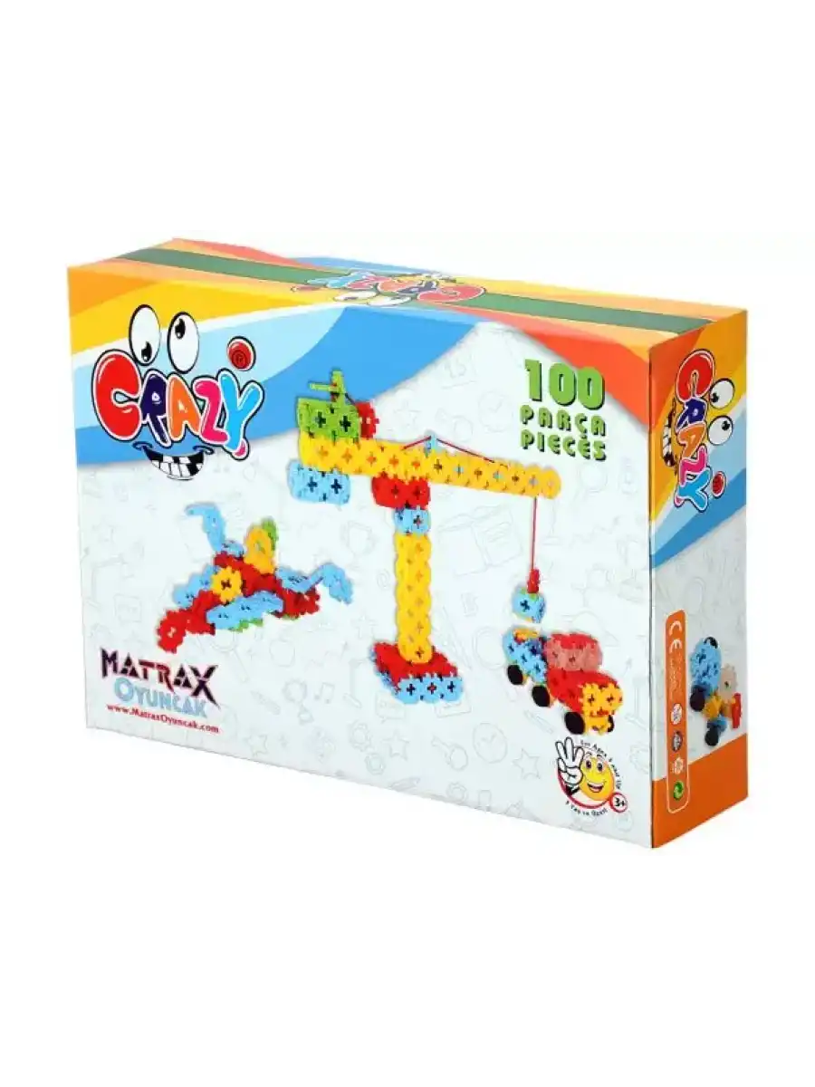 Crazy Eğitici Blok Oyunu 100 Parça - Oyuncak Lego Seti - Birbirine Geçmeli STEM Lego Seti - Eğitici Oyuncak