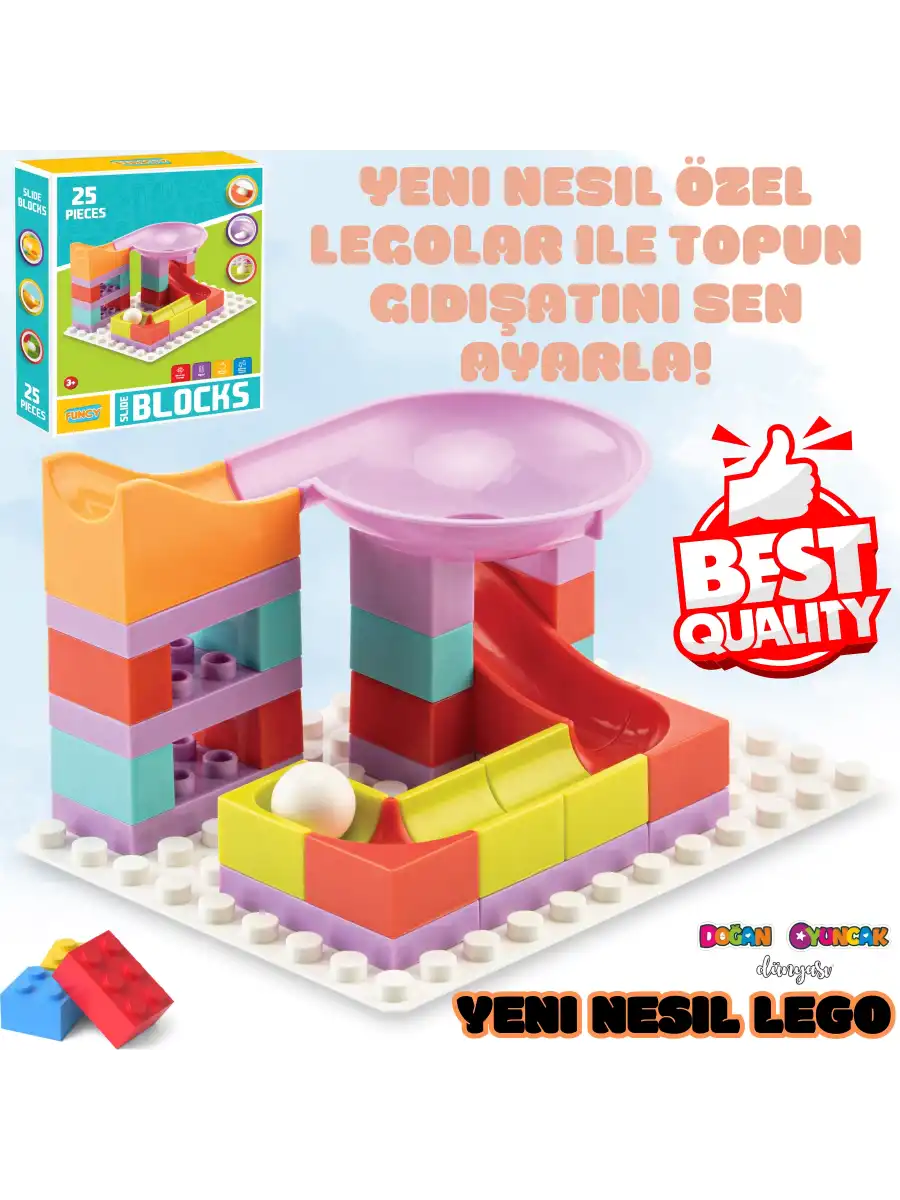 Creative Blok 25 Parça - Slide Blocks 25 Parça - Lego Oyuncakları - Yaratıcı Top Oyunu - Creative Lego