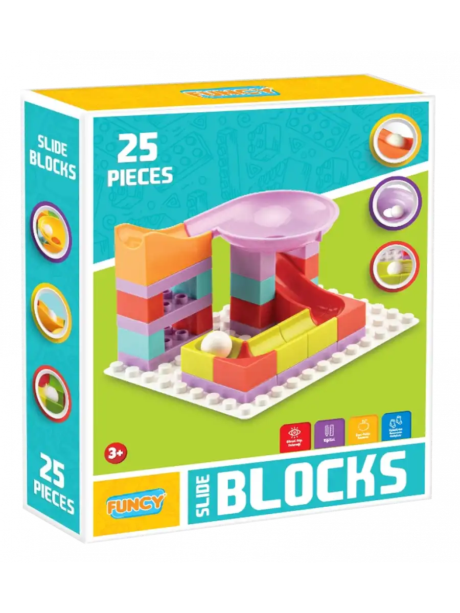Creative Blok 25 Parça - Slide Blocks 25 Parça - Lego Oyuncakları - Yaratıcı Top Oyunu - Creative Lego
