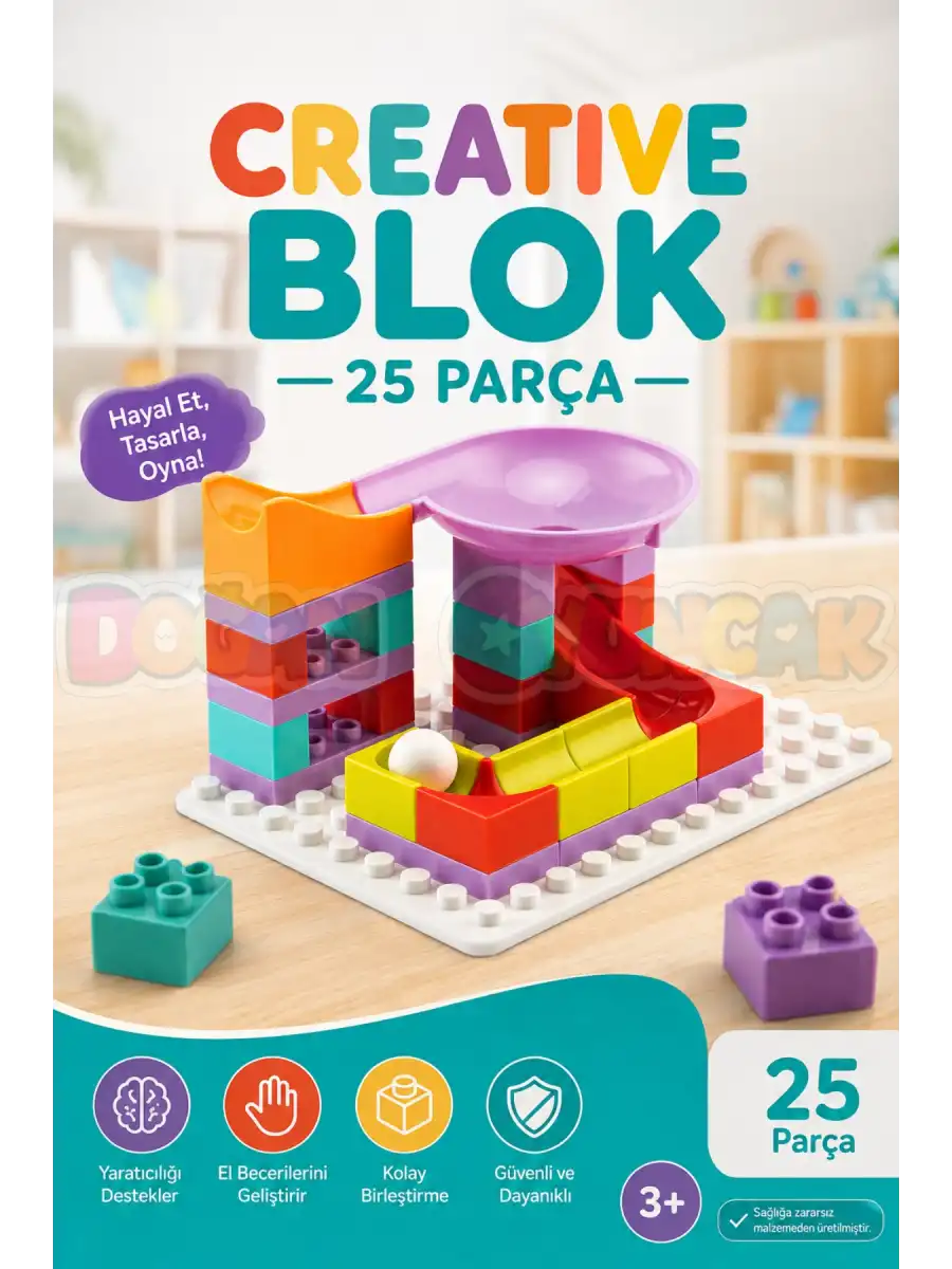 Creative Blok 25 Parça - Slide Blocks 25 Parça - Lego Oyuncakları - Yaratıcı Top Oyunu - Creative Lego