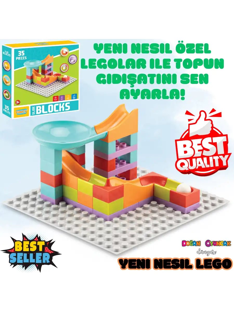 Creative Blok 35 Parça - Slide Blocks 35 Parça - Lego Oyuncakları - Yaratıcı Top Oyunu - Creative Lego