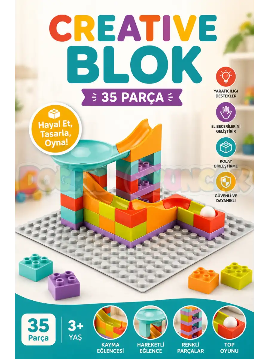 Creative Blok 35 Parça - Slide Blocks 35 Parça - Lego Oyuncakları - Yaratıcı Top Oyunu - Creative Lego