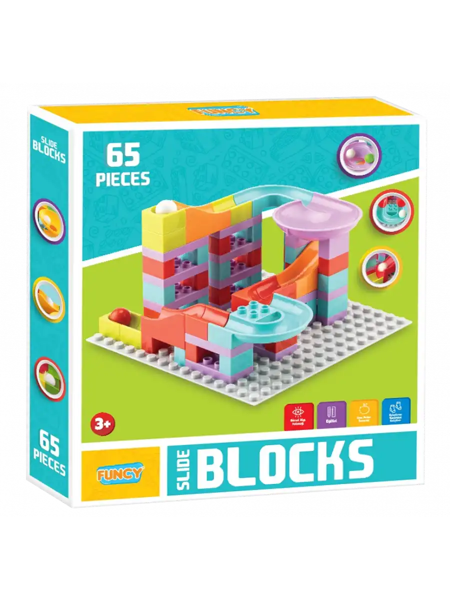 Creative Blok 65 Parça - Slide Blocks 65 Parça - Lego Oyuncakları - Yaratıcı Top Oyunu - Creative Lego