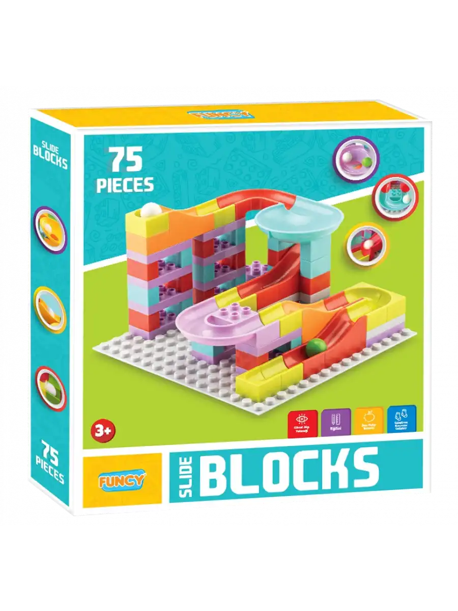 Creative Blok 75 Parça - Slide Blocks 75 Parça - Lego Oyuncakları - Yaratıcı Top Oyunu - Creative Lego