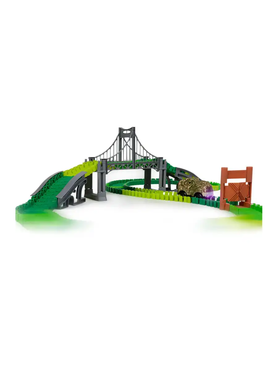 Dinozor Trucks 192 Parça Raylı Pist - Raylı Araç Oyuncak - Tren Oyuncak - Renkli Araç Yolu - Dino Trucks