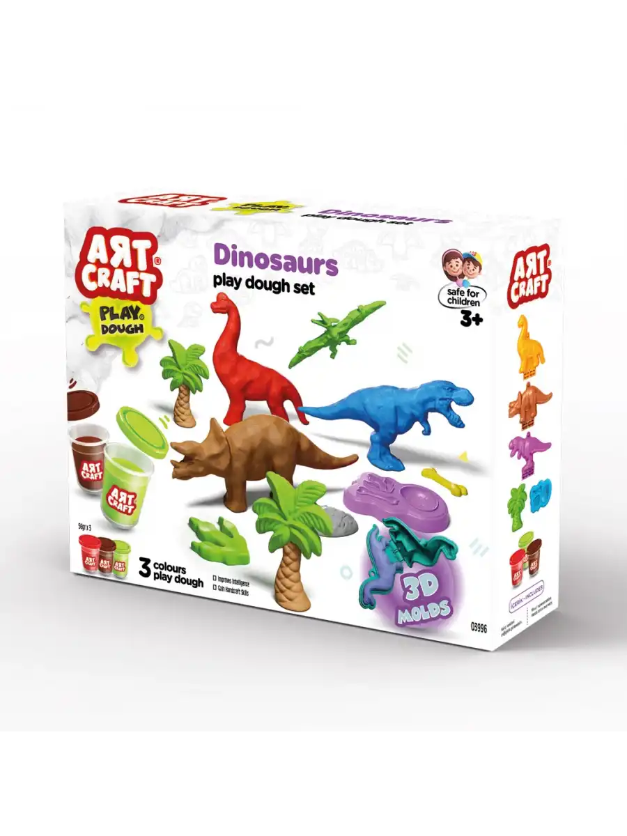 Dinozorlar Oyun Hamur Seti 168 Gr. - Oyun Hamuru Seti - Hamur Setleri - Hamur Kalıpları - Doğal Oyun Hamuru