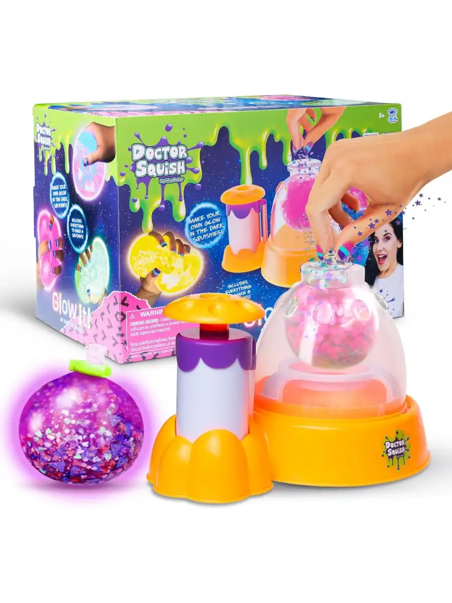 Doctor Squish Maker Station Neon, Parlak Simli Sukuşi Yapım Seti - Slime Yapma Seti - Doktor Sukuşi - Sukuşi Yap Oyuncak