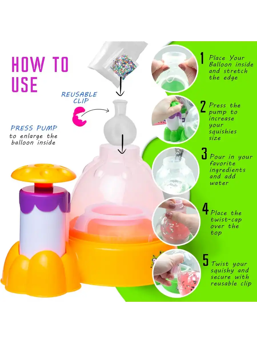 Doctor Squish Maker Station Neon, Parlak Simli Sukuşi Yapım Seti - Slime Yapma Seti - Doktor Sukuşi - Sukuşi Yap Oyuncak