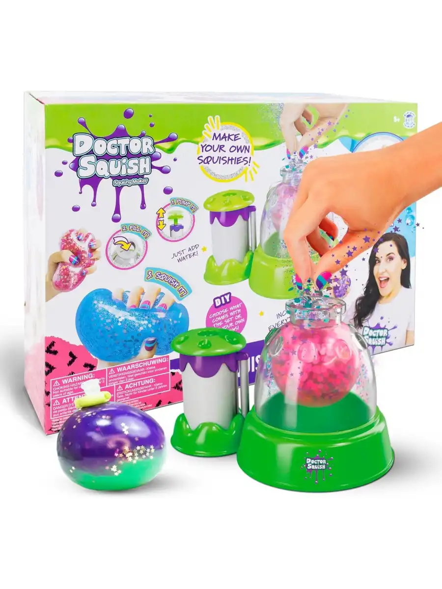 Doctor Squish Maker Station, Parlak Simli Sukuşi Yapım Seti - Slime Yapma Seti - Doktor Sukuşi - Sukuşi Yap Oyuncak