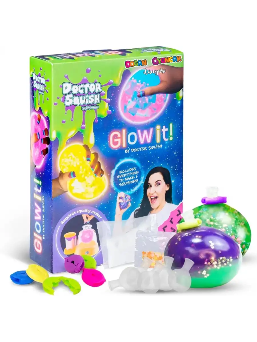 Doctor Squish Pack Refill Neon, Yedek Paket Parlak Simli Sukuşi Yapım Seti - Doktor Sukuşi - Sukuşi Yap Oyuncak
