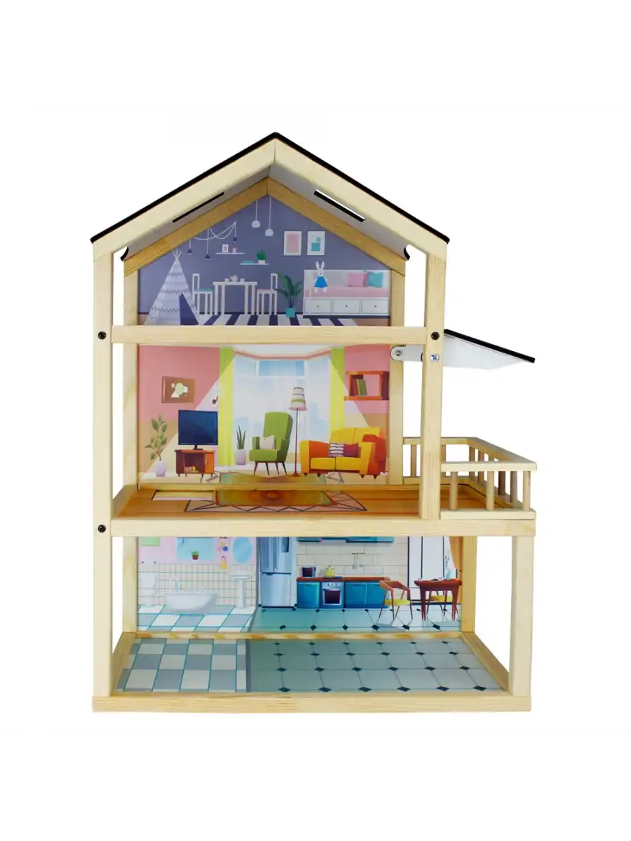 Doğal Ahşap Oyun Evi - Ahşap Tatil Evi - Merdivenli Oyun Evi - Ahşap Ev - Ahşap Oyun Evi