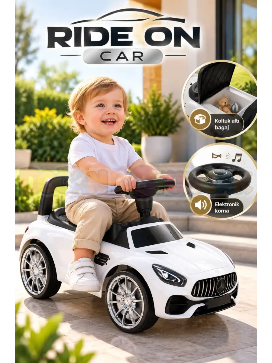 Dolu 8036 Ride On Car - Pilli Kornalı Binilebilir İlk Arabam
