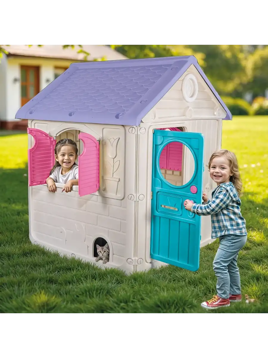 Dolu İlk Oyun Evim Pembe 2580- Bahçe için Oyun Evi