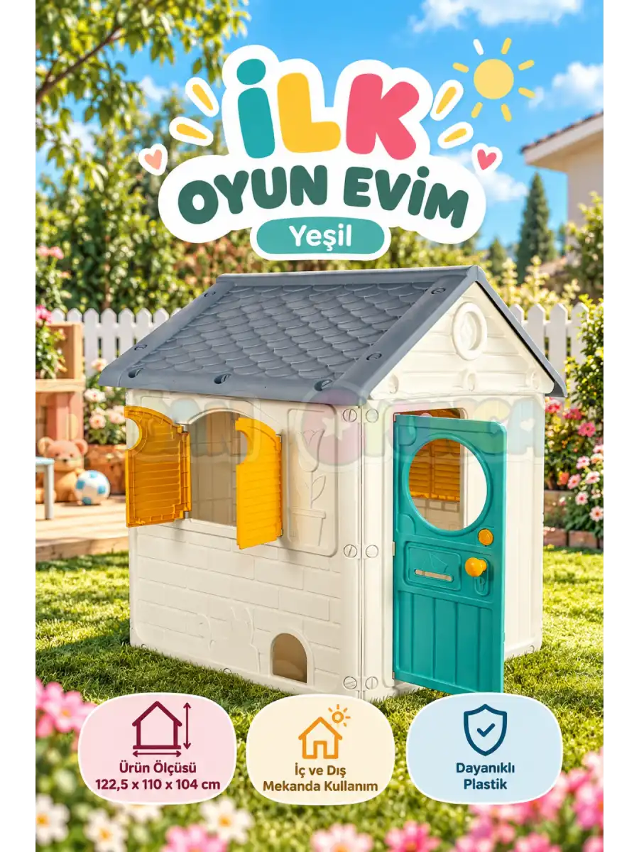 Dolu İlk Oyun Evim Yeşil 2680 - Bahçe için Oyun Evi