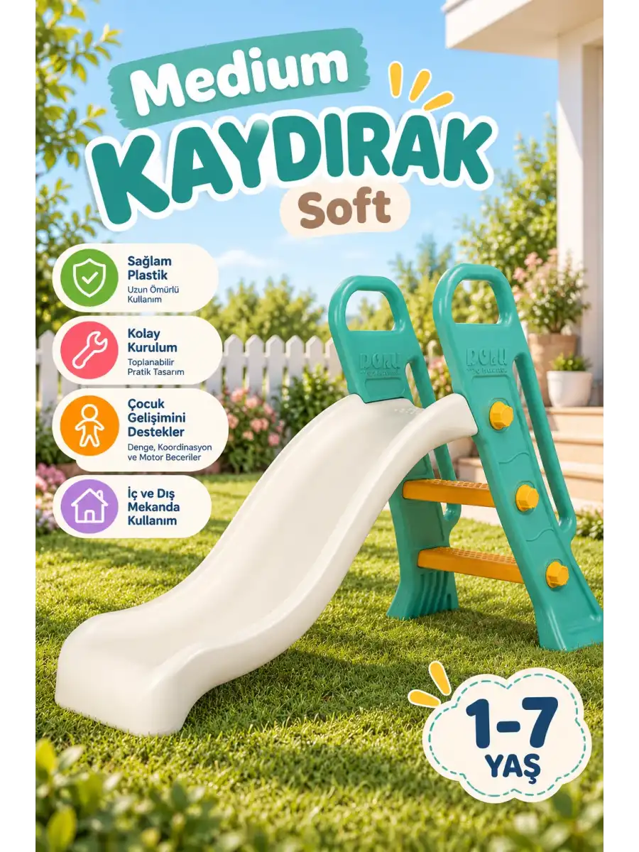 Dolu Medium Kaydırak Soft 2628 - Bahçe Kaydırağı