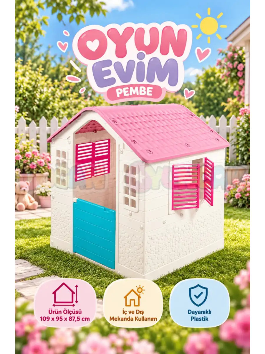 Dolu Oyun Evim Pembe 2579 - Bahçe için Oyun Evi
