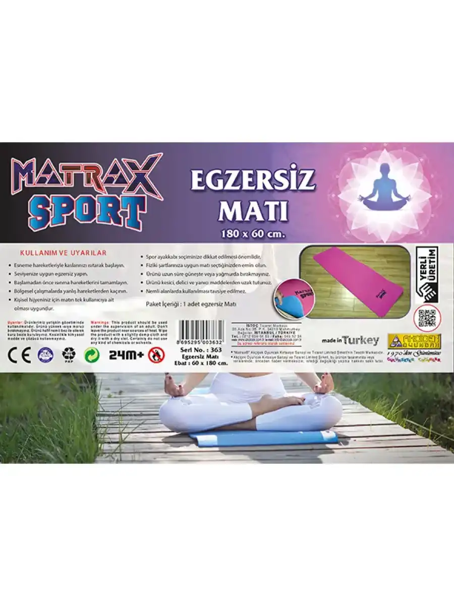 Eva Matı Egzersiz Matı 180 x 60 cm. 2 Katlı Egzersiz Halısı - Spor Minderi - Spor Oyuncakları
