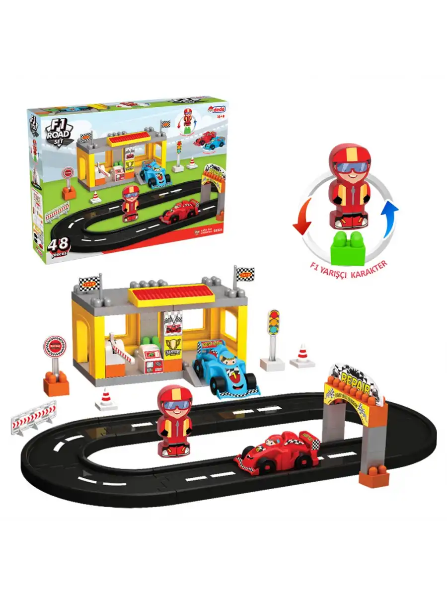 F1 Yol Seti - Lego Oyuncağı - Lego Setleri - Bloklar - Lego Seti - Pist - Yarış Seti