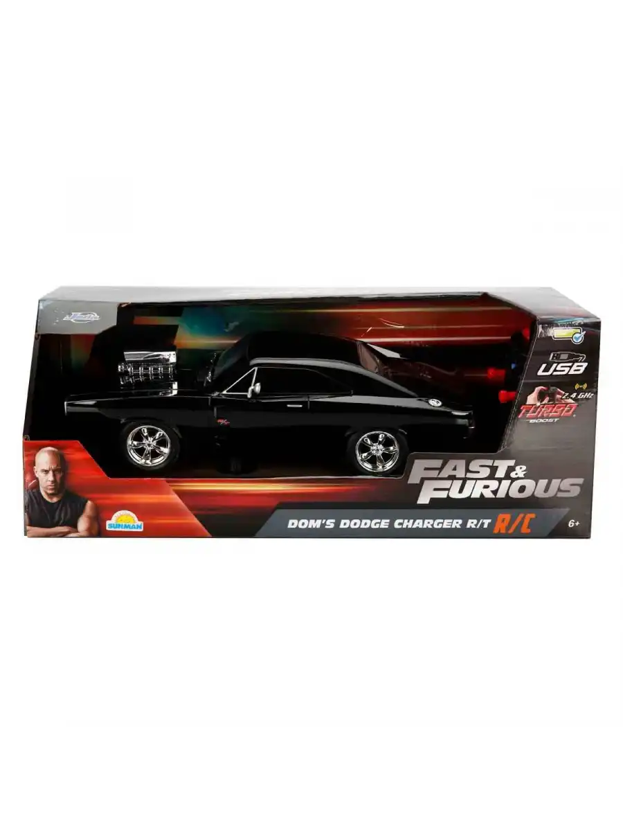 Fast & Furious Dom’s Dodge Charger R/T 1:16 USB Şarjlı Uzaktan Kumandalı Araba - Kumandalı Araç - R/C Araba