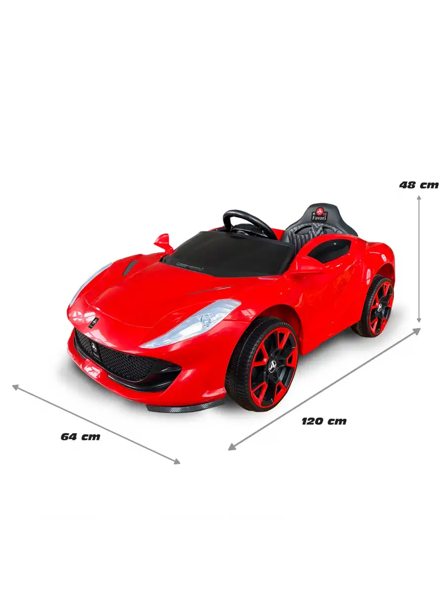 Favori GT Kırmızı Uzaktan Kumandalı 4X2 12 Volt Akülü Araba - RC Ferrari Akülü Araba