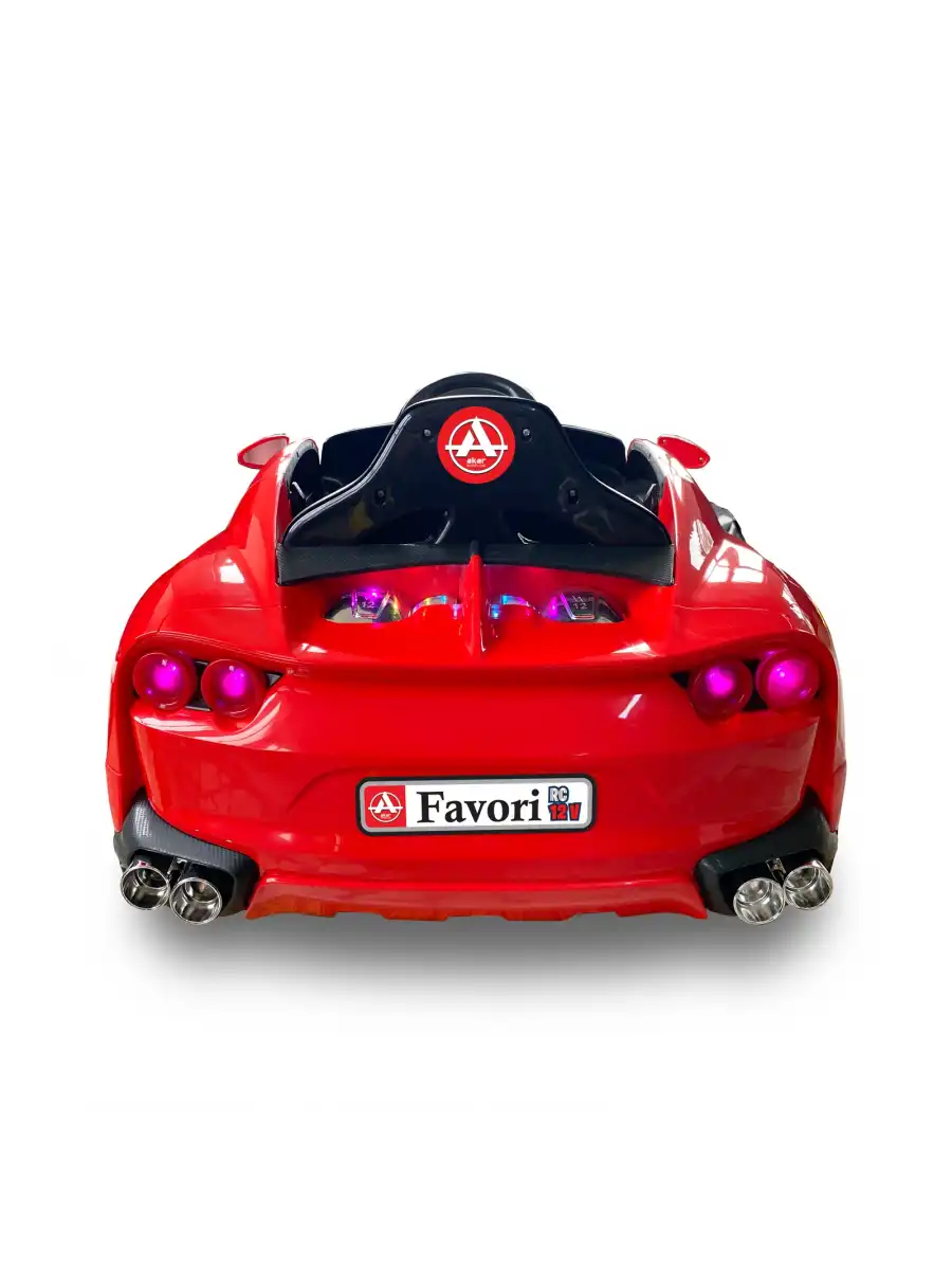 Favori GT Kırmızı Uzaktan Kumandalı 4X2 12 Volt Akülü Araba - RC Ferrari Akülü Araba