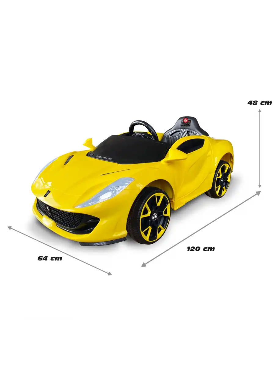 Favori GT Sarı Uzaktan Kumandalı 4X2 12 Volt Akülü Araba - RC Ferrari Akülü Araba