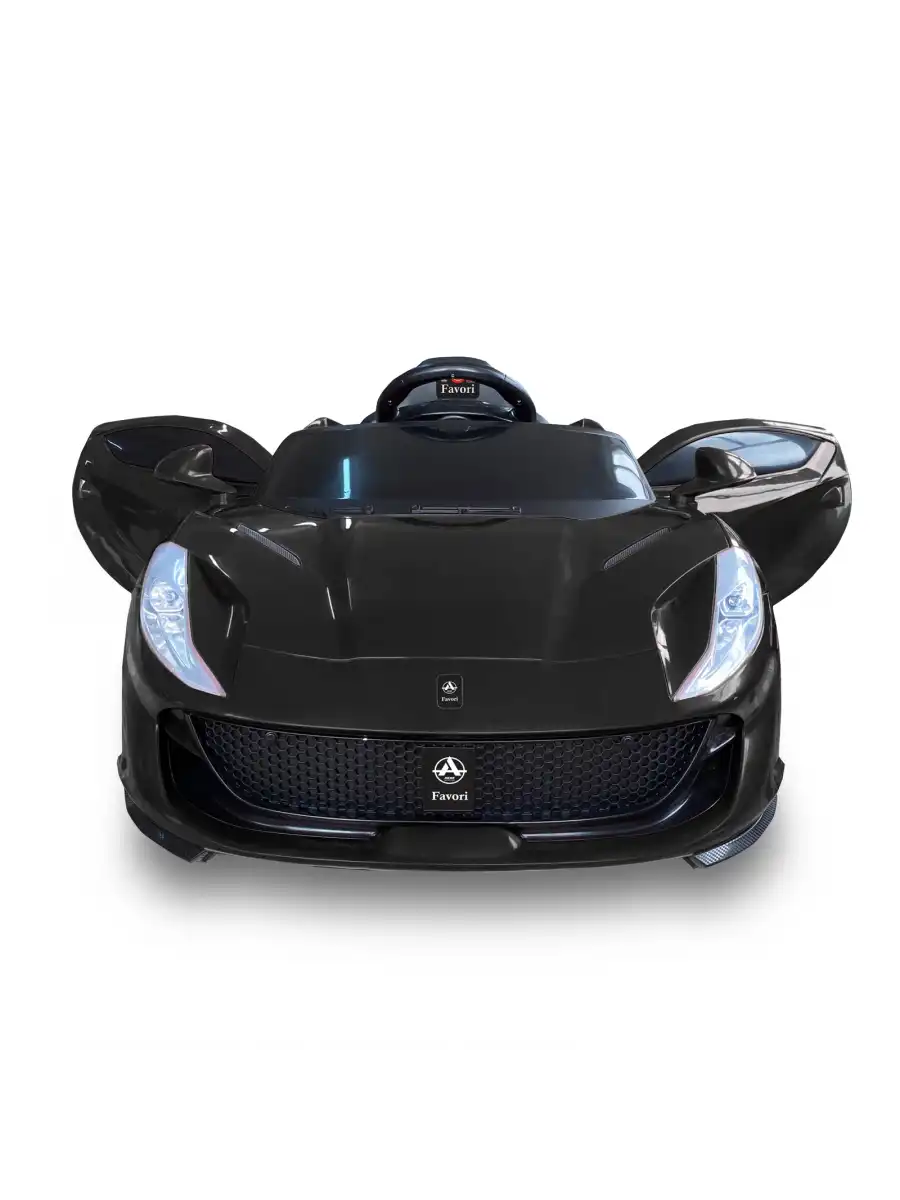 Favori GT Siyah Uzaktan Kumandalı 4X2 12 Volt Akülü Araba - RC Ferrari Akülü Araba