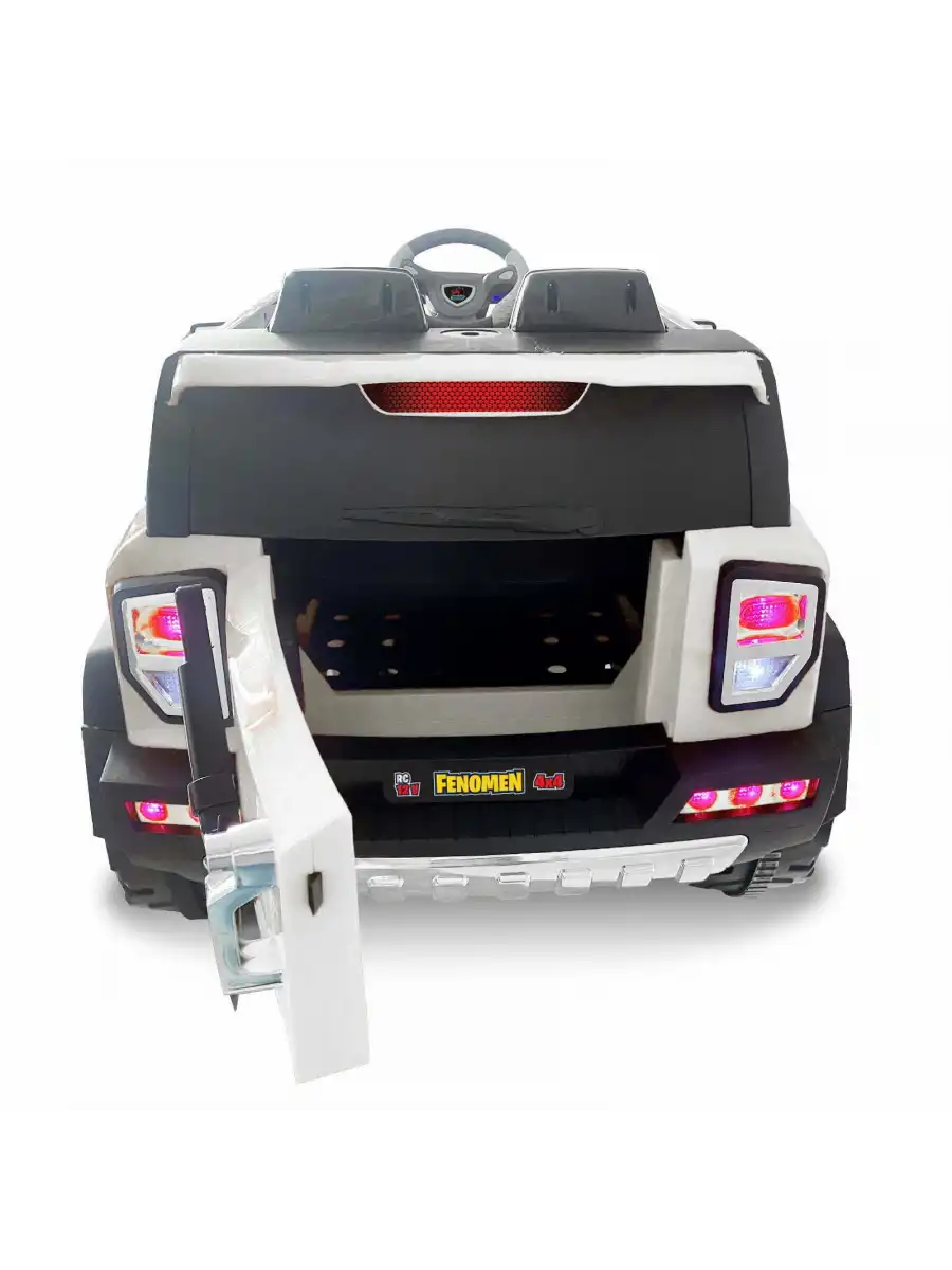 Fenomen Beyaz Uzaktan Kumandalı 4X4 12 Volt Çift Kişilik Akülü Araba - RC Jeep 4x4 Akülü Araba