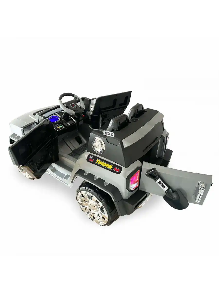 Fenomen Gri Uzaktan Kumandalı 4X4 12 Volt Çift Kişilik Akülü Araba - RC Jeep 4x4 Akülü Araba