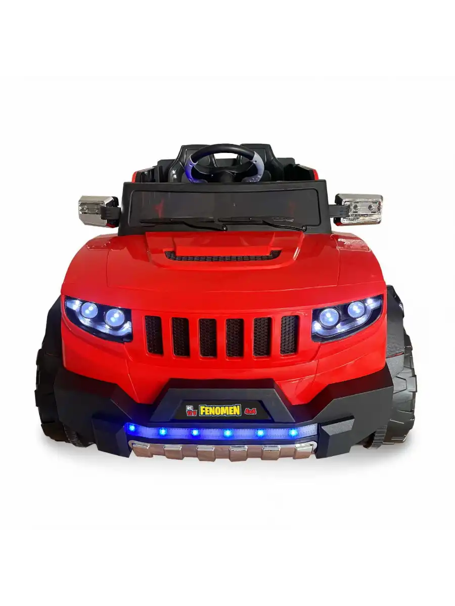 Fenomen Kırmızı Uzaktan Kumandalı 4X4 12 Volt Çift Kişilik Akülü Araba - RC Jeep 4x4 Akülü Araba