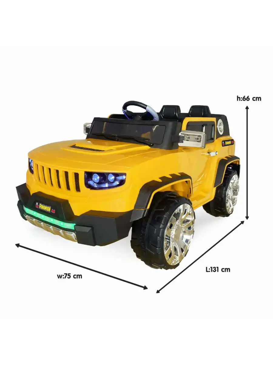 Fenomen Sarı Uzaktan Kumandalı 4X4 12 Volt Çift Kişilik Akülü Araba - RC Jeep 4x4 Akülü Araba